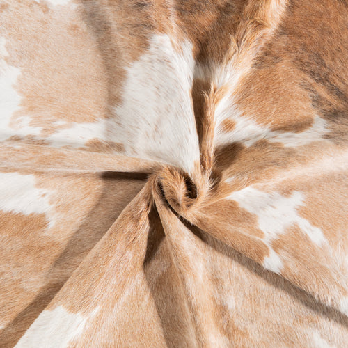 Brazilian Palomino and White Cowhide Rug Size 6'8" L x 6'2" W 6101