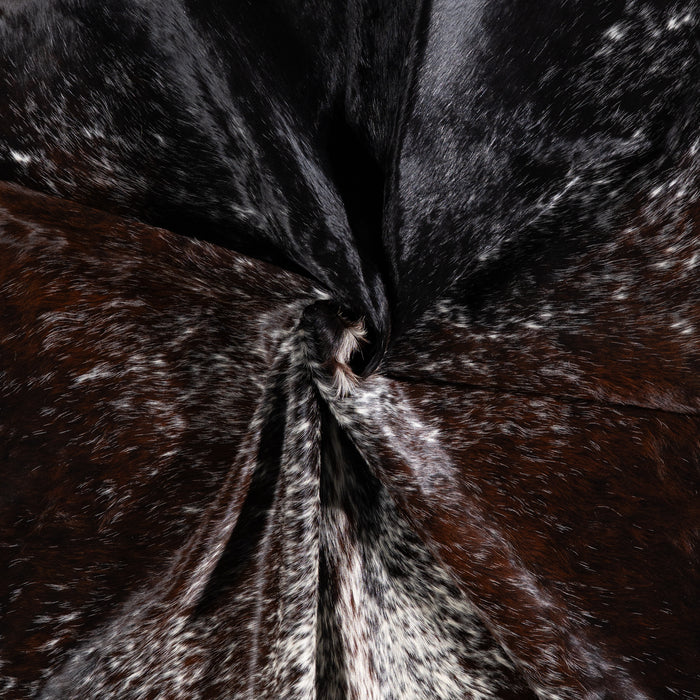 Brazilian Chocolate and White Cowhide Rug Size 8'1" L x 7'0" W 6106