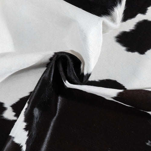 Brazilian Black and White Cowhide Rug Size 6'7" L x 5'7" W 1009