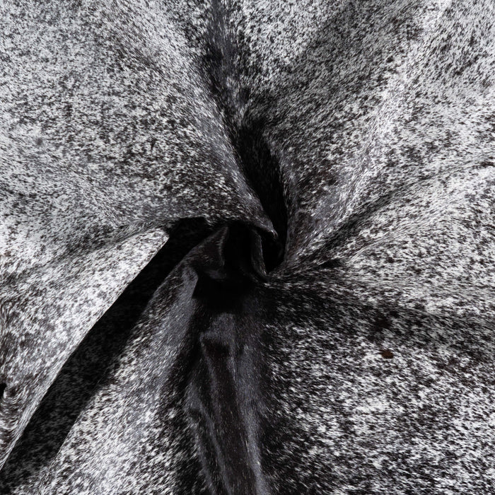 Brazilian Black Salt and Pepper Cowhide Rug Size 6'8" L x 5'10" W 1013