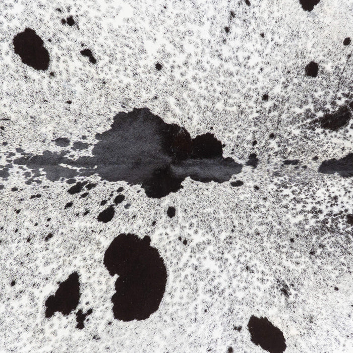 Brazilian Black Salt and Pepper Cowhide Rug Size 6'11" L x 6'7" W 1014