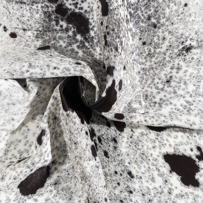 Brazilian Black Salt and Pepper Cowhide Rug Size 6'11" L x 6'7" W 1014