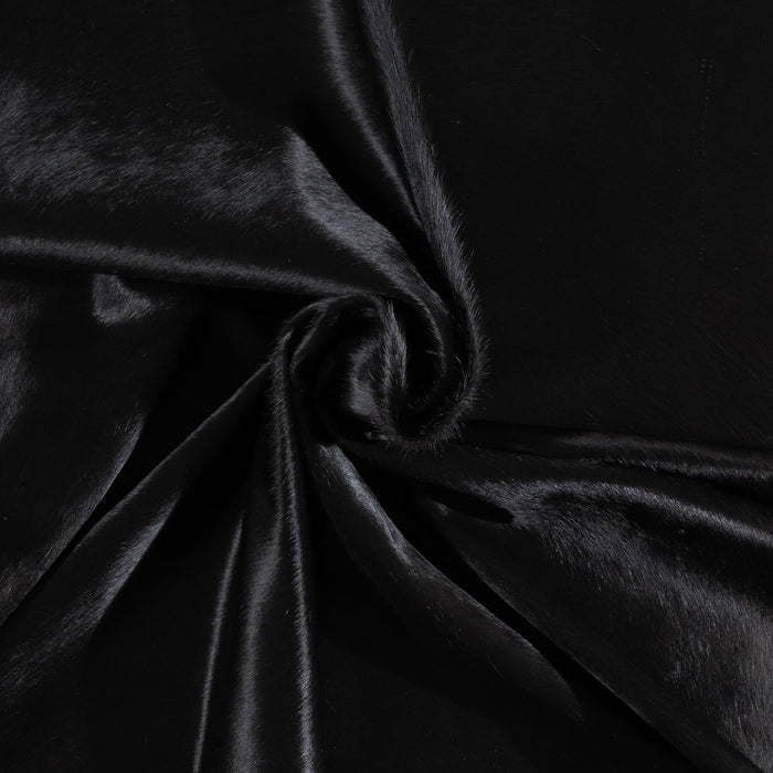 Brazilian Solid Black Cowhide Rug Size 7'1" L x 6'5" W 1080