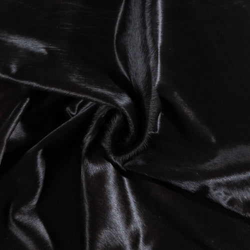 Brazilian Solid Black Cowhide Rug Size 6'8" L x 5'9" W 1082
