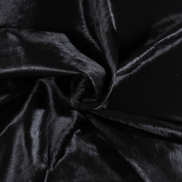 Brazilian Solid Black Cowhide Rug Size 6'10" L x 5'4" W 1085