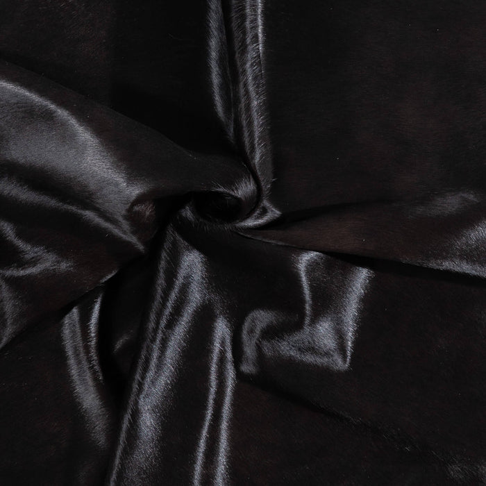 Brazilian Solid Black Cowhide Rug Size 6'8" L x 5'8" W 1086