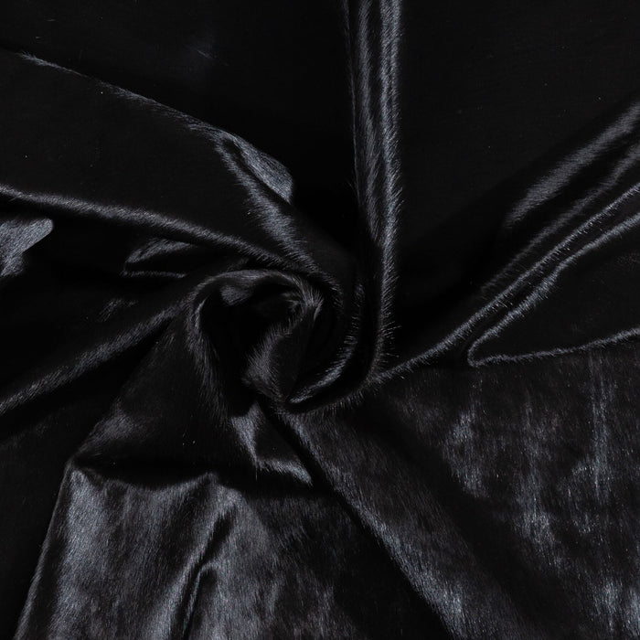 Brazilian Solid Black Cowhide Rug Size 7'1" L x 5'4" W 1090