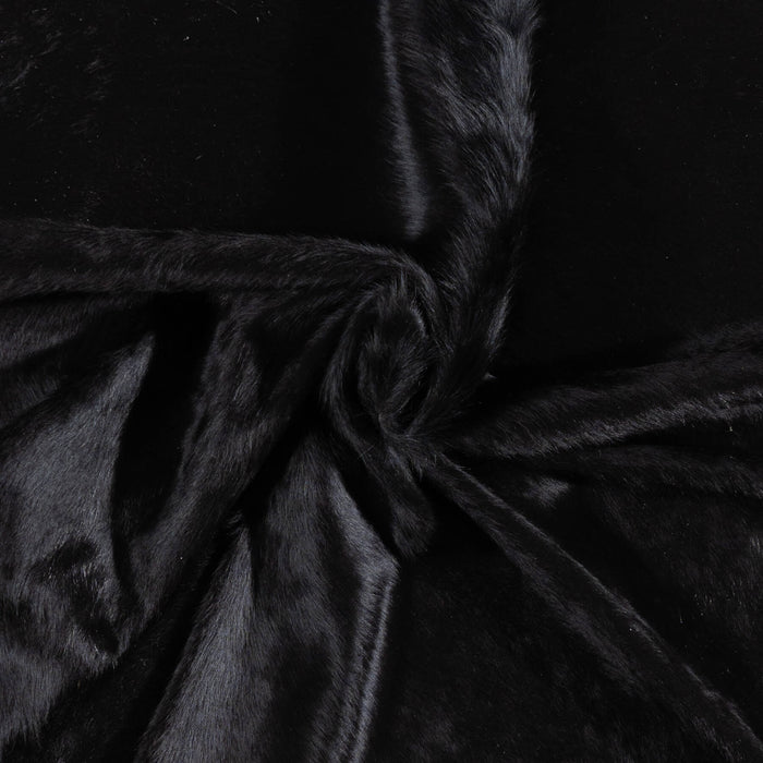 Brazilian Solid Black Cowhide Rug Size 6'7" L x 5'10" W 1093