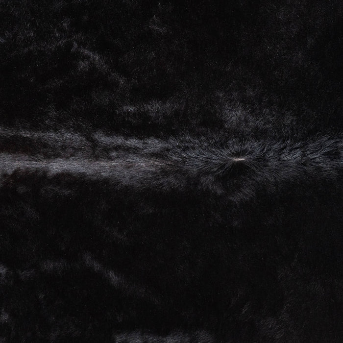 Brazilian Solid Black Cowhide Rug Size 6'9" L x 5'11" W 1094