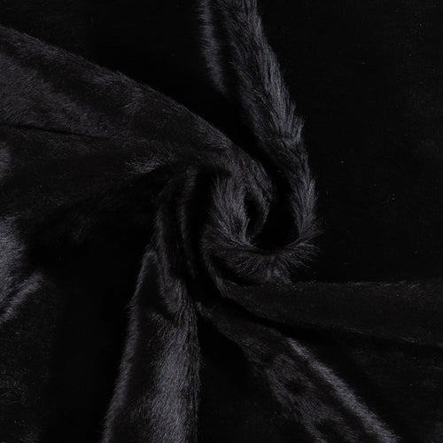 Brazilian Solid Black Cowhide Rug Size 6'9" L x 5'11" W 1094