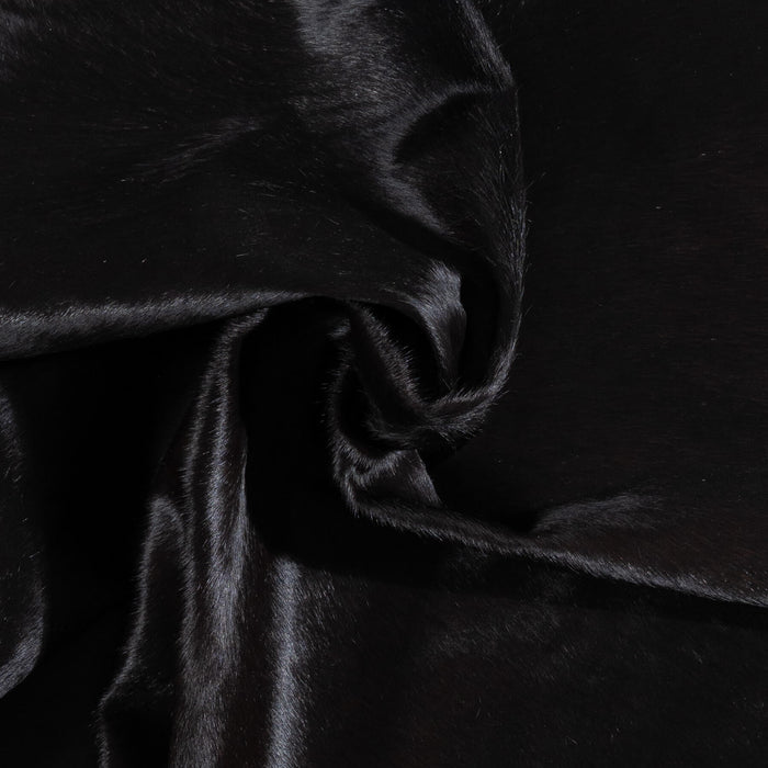 Brazilian Solid Black Cowhide Rug Size 6'8" L x 6'3" W 1098