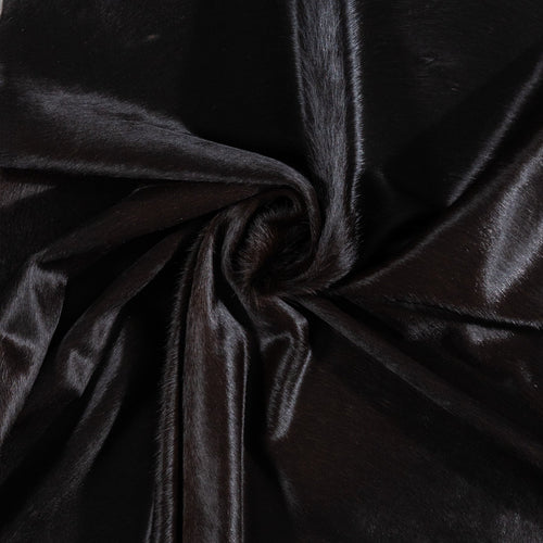 Brazilian Solid Black Cowhide Rug Size 6'7" L x 6'6" W 1108