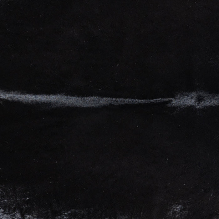 Brazilian Solid Black Cowhide Rug Size 6'1" L x 5'0" W 1109