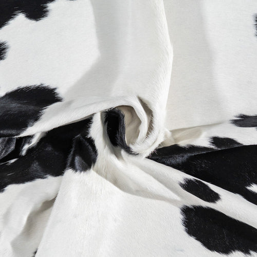 Brazilian Black and White Cowhide Rug Size 7'6" L x 7'3" W 1115