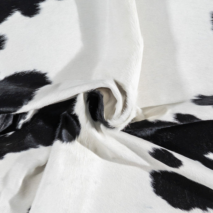 Brazilian Black and White Cowhide Rug Size 7'6" L x 7'3" W 1115