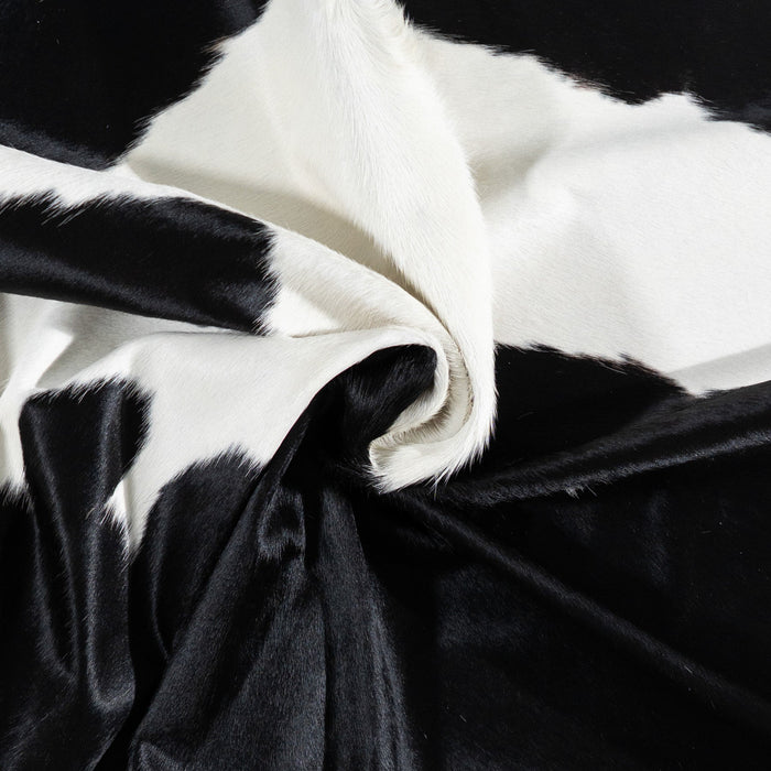 Brazilian Black and White Cowhide Rug Size 7'7" L x 7'3" W 1117