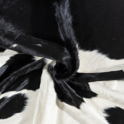 Brazilian Black and White Cowhide Rug Size 7'8" L x 7'0" W 1121