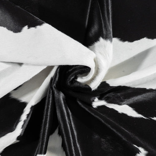 Brazilian Black and White Cowhide Rug Size 7'3" L x 6'6" W 1123