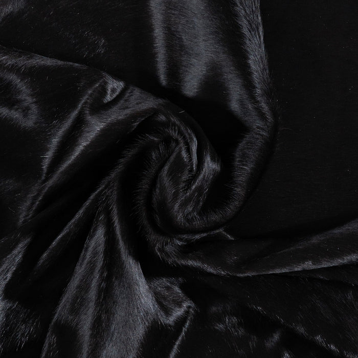 Brazilian Solid Black Cowhide Rug Size 7'11" L x 6'9" W 1157