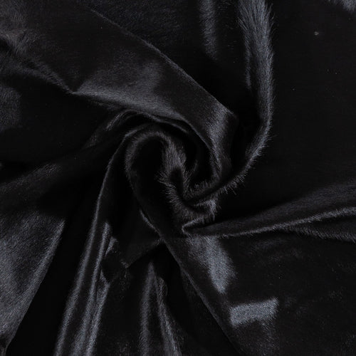 Brazilian Solid Black Cowhide Rug Size 7'2" L x 6'4" W 1161