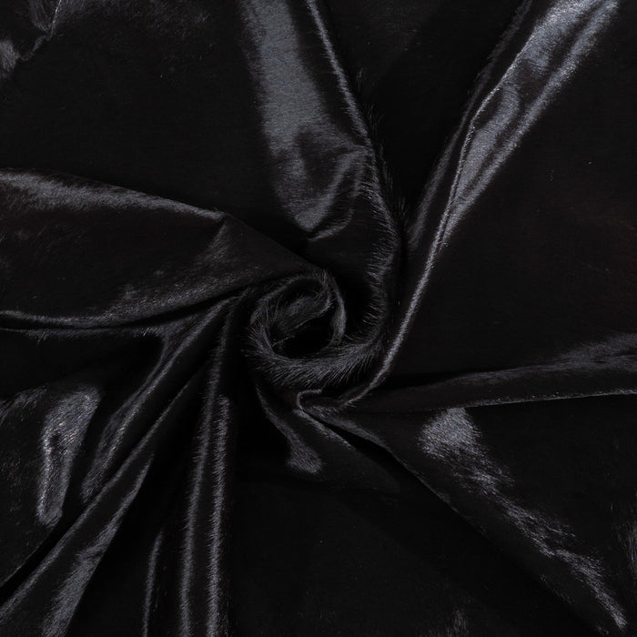 Brazilian Solid Black Cowhide Rug Size 6'11" L x 6'10" W 1162