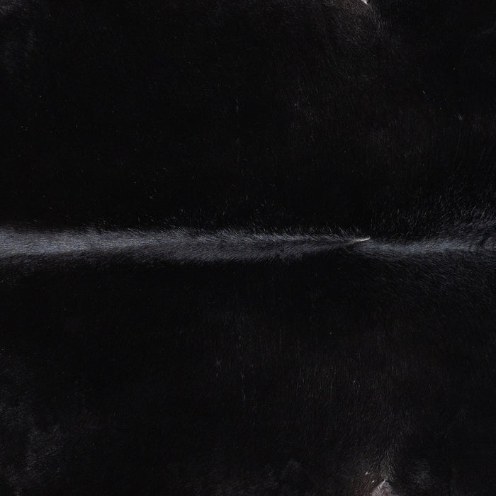 Brazilian Solid Black Cowhide Rug Size 7'6" L x 6'8" W 1165