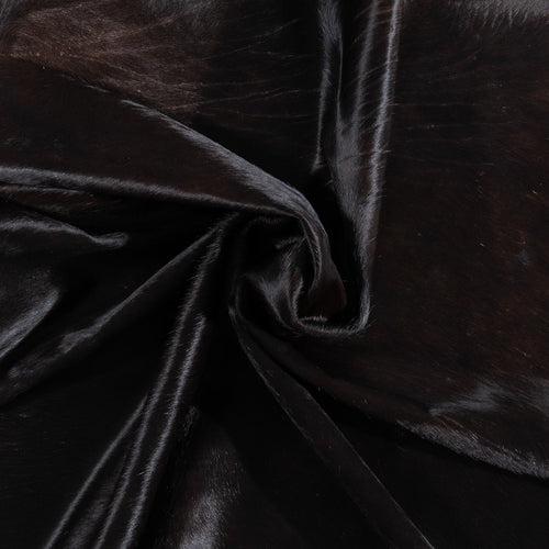 Brazilian Solid Black Cowhide Rug Size 7'6" L x 6'7" W 1166