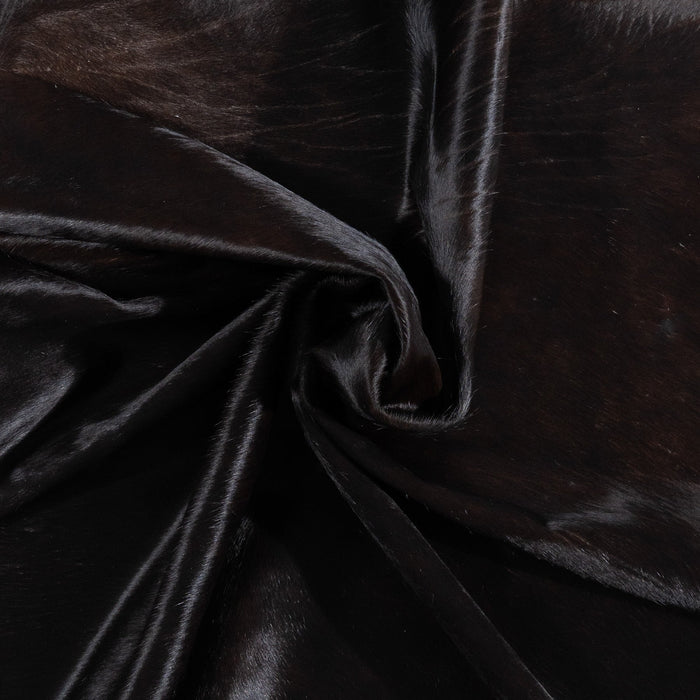Brazilian Solid Black Cowhide Rug Size 7'6" L x 6'7" W 1166