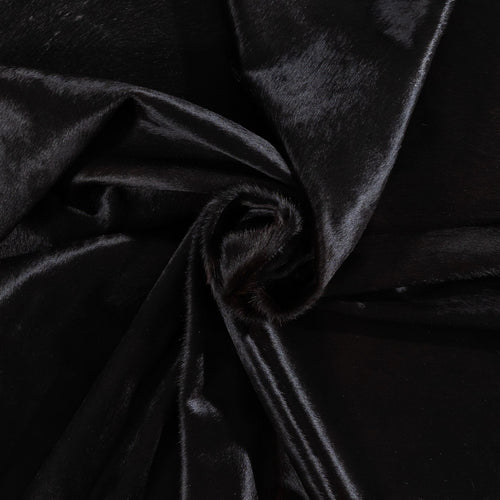 Brazilian Solid Black Cowhide Rug Size 7'5" L x 6'5" W 1167