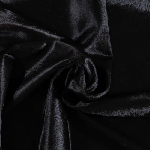 Brazilian Solid Black Cowhide Rug Size 6'9" L x 6'6" W 1170