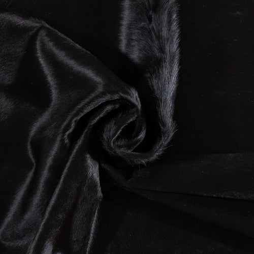 Brazilian Solid Black Cowhide Rug Size 6'8" L x 6'10" W 1172