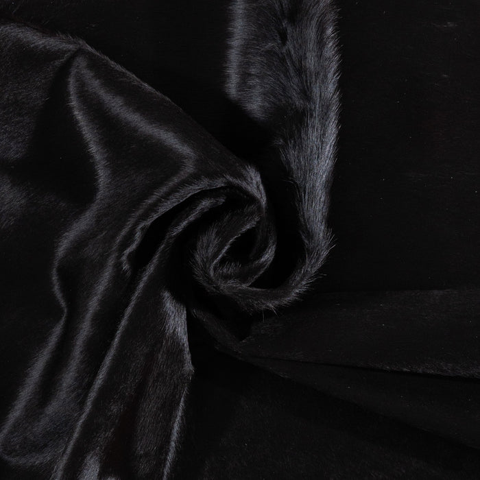 Brazilian Solid Black Cowhide Rug Size 6'8" L x 6'10" W 1172