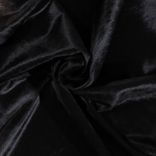 Brazilian Solid Black Cowhide Rug Size 7'8" L x 6'9" W 1173