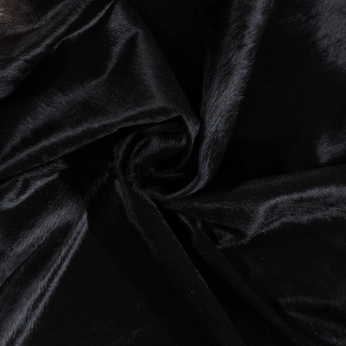 Brazilian Solid Black Cowhide Rug Size 7'8" L x 6'9" W 1173