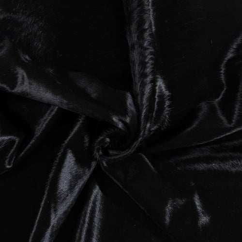 Brazilian Solid Black Cowhide Rug Size 8'7" L x 7'8" W 1174