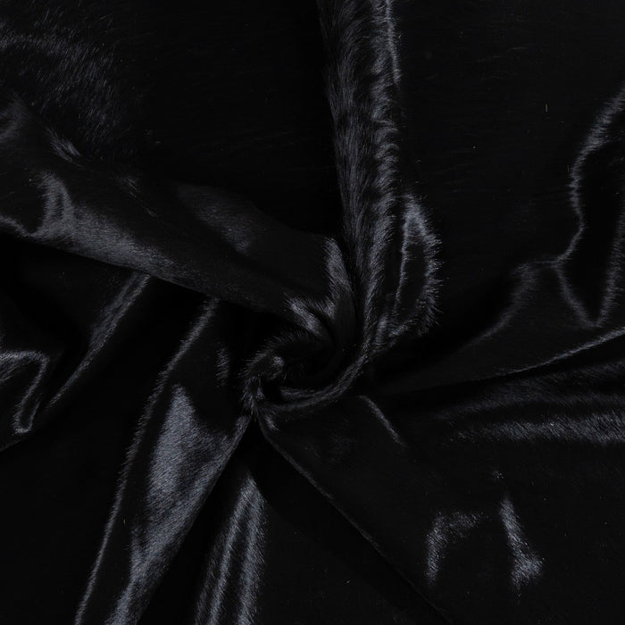 Brazilian Solid Black Cowhide Rug Size 8'7" L x 7'8" W 1174