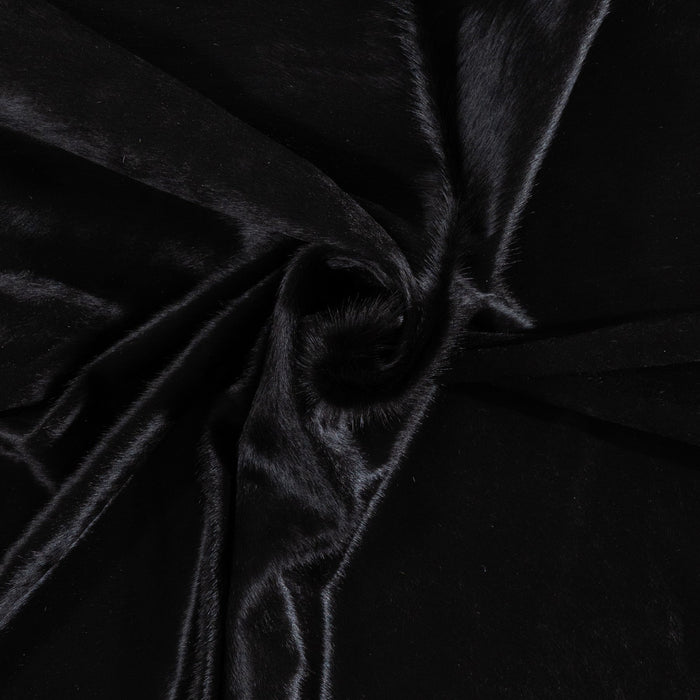 Brazilian Solid Black Cowhide Rug Size 8'5" L x 7'10" W 1175