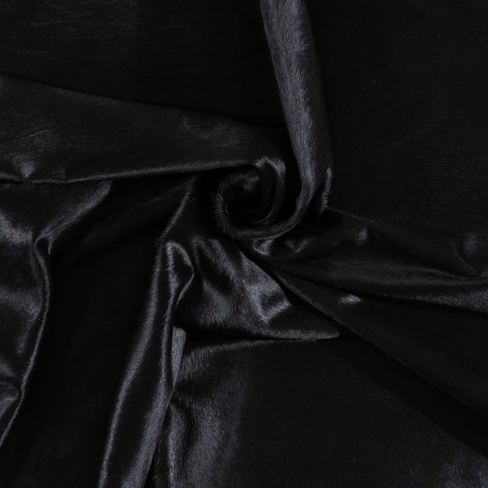 Brazilian Solid Black Cowhide Rug Size 8'2" L x 7'10" W 1181