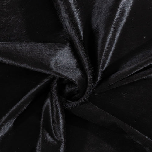 Brazilian Solid Black Cowhide Rug Size 7'4" L x 6'10" W 1190