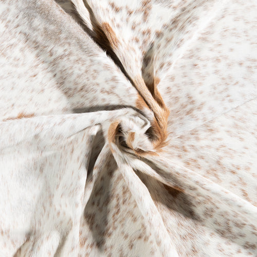 Brazilian Palomino and White Cowhide Rug Size 6'8" L x 5'6" W 6112