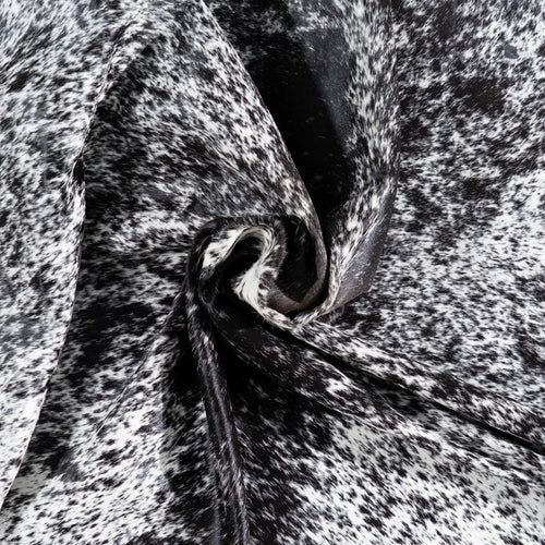 Brazilian Black Salt and Pepper Cowhide Rug Size 7'11" L x 7'1" W 1264