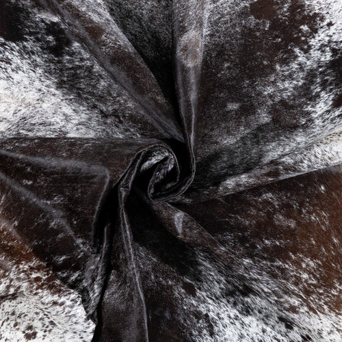 Brazilian Black Salt and Pepper Cowhide Rug Size 7'6" L x 6'9" W 1276