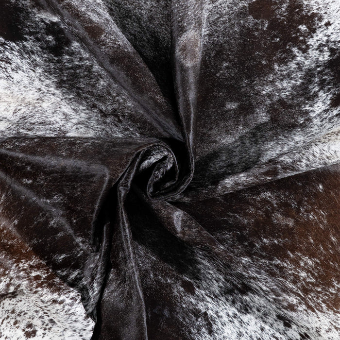 Brazilian Black Salt and Pepper Cowhide Rug Size 7'6" L x 6'9" W 1276