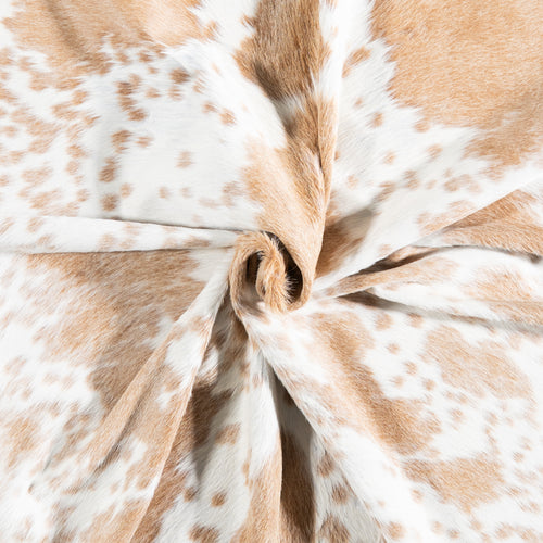 Brazilian Palomino and White Cowhide Rug Size 7'3" L x 6'10" W 6113