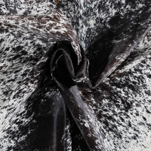 Brazilian Black Salt and Pepper Cowhide Rug Size 6'4" L x 6'4" W 1345