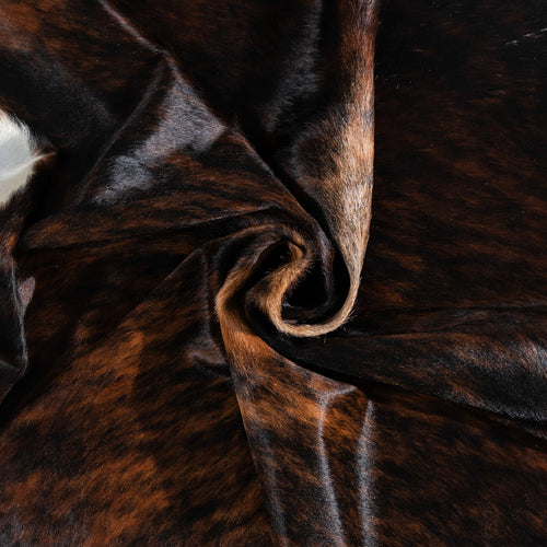 Brazilian Dark Brindle Cowhide Rug Size 6'11" L x 6'1" W 1366