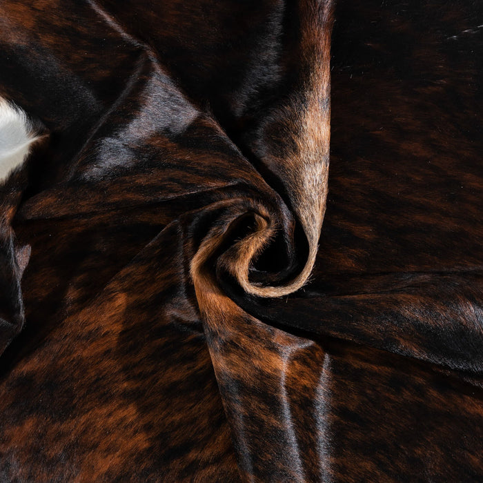 Brazilian Dark Brindle Cowhide Rug Size 6'11" L x 6'1" W 1366