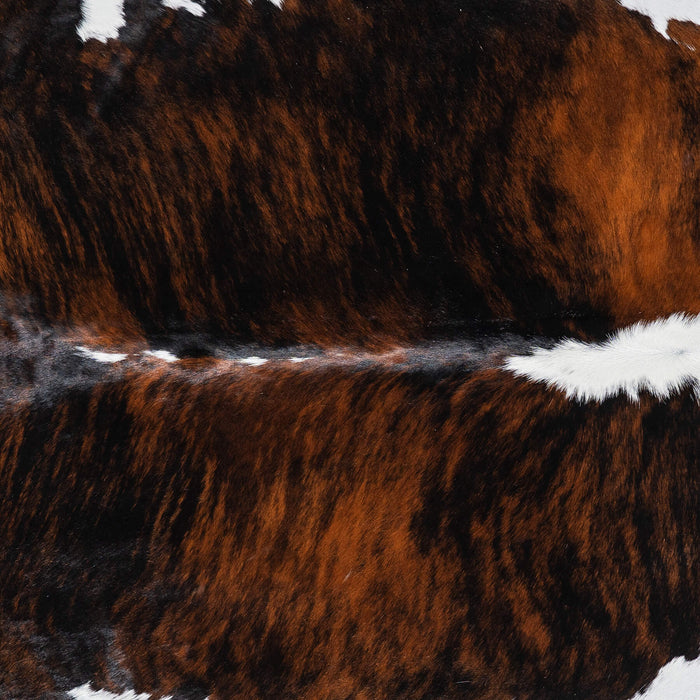 Brindle White Belly and Backbone Cowhide Rug Size 7'2" L x 6'5" W 1367