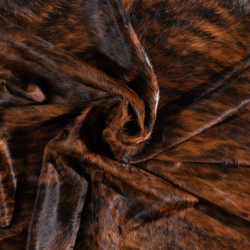 Brazilian Brindle White Belly and Backbone Cowhide Rug Size 8'3" L x 7'4" W 1368