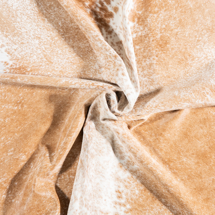 Brazilian Palomino and White Cowhide Rug Size 7'8" L x 7'2" W 6114